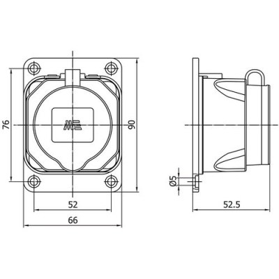 Mete Enerji 1x16a Duvar Prizi-404012 - 2