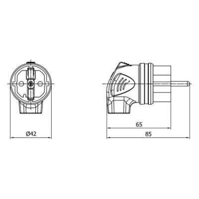 Mete Enerji 1x16a Eğik Fiş-404003 - 2