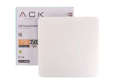 ACK 36 W Kare Beyaz Kasalı Günışığı 3000 K Luks Led Tavan Armatürü - AT10-84000 - 1