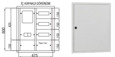 : Çetinkaya 1 Three-Phase Meter 7+27 Fuse +125A Compact Switch Distribution and Meter Panel - 1