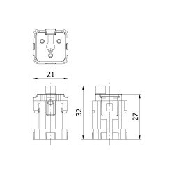 Mete Enerji 3x10A. Multiple Plug with Center Mounting - 2