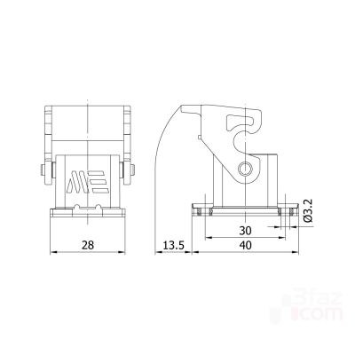 Mete Enerji 3x10A. Thermoplastic Machine Socket - 2