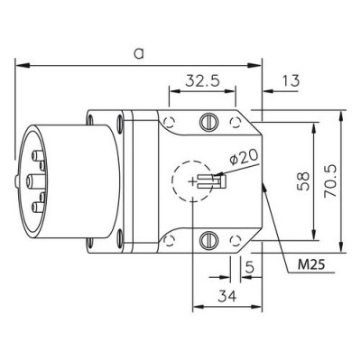 Mete Enerji 3x16a Ip44 Inclined Wall Plug with Screw Connection - 2