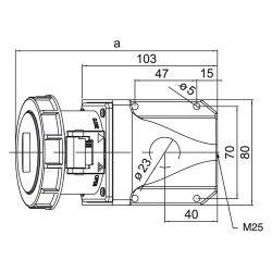 Mete Enerji 3x16a Ip67 Inclined Wall Socket with Screw Connection - 2