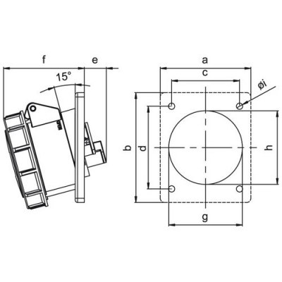 Mete Enerji 3x16a Ip67 Inclined Machine Socket - 2