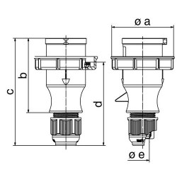 Mete Enerji 3x16a Ip67 Straight Plug with Screw Connection - 2