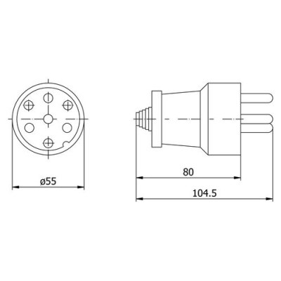 Mete Enerji 3x25a Düz Fiş-401003 - 2