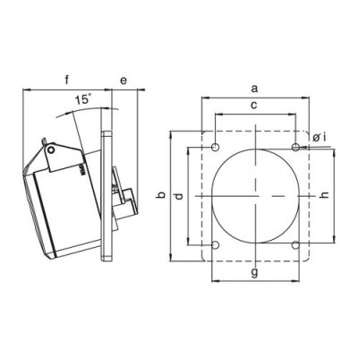 Mete Enerji 3x32a Ip44 Inclined Machine Socket with Screw Connection - 2