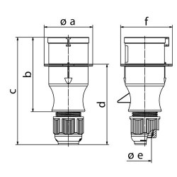 Mete Enerji 3x32a Ip44 Straight Plug with Screw Connection - 2