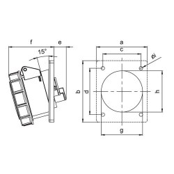 Mete Enerji 3x32a Ip67 Inclined Machine Socket with Screw Connection - 2