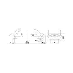  METE ENERJI 4/0x80/16A Multiple Machine Socket Metal Latched - 2