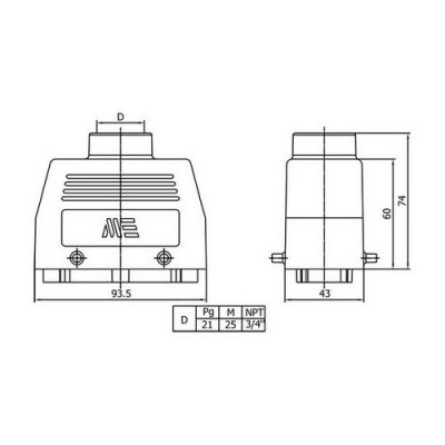  METE ENERJI 4/2x80/16A Multiple Extension Plug Set with Input from Top - 2