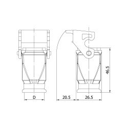 Mete Enerji 5x10A. Extension Socket (Without Connector) with Input from Behind - 2