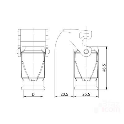 Mete Enerji 5x10A. Extension Socket (Without Connector) with Input from Behind - 2