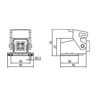 Mete Enerji 5x10A. Multi Thermoplastic Inclined Machine Socket - 2