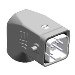 Mete Enerji 5x10A. Inclined Machine Plug (Without Connector) 