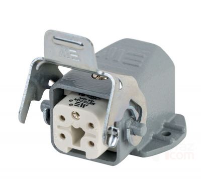 Mete Enerji 5x10A. Inclined Machine Socket (Without Connector) with Input from Behind and Passed Cable - 1