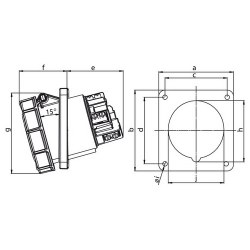 Mete Enerji 5x125a Ip67 Inclined Machine Socket - 2