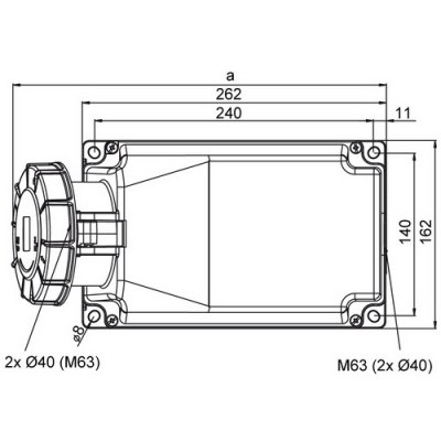 Mete Enerji 5x125a Ip67 Inclined Wall Socket - 2