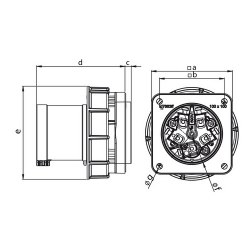 Mete Enerji 5x125a Ip67 Straight Machine Plug - 2