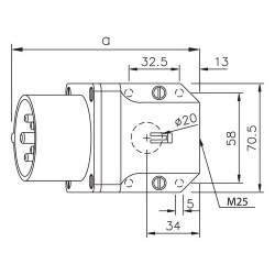 Mete Enerji 5x16a Ip44 Inclined Wall Plug with Screw Connection - 2