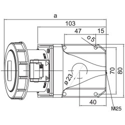 Mete Enerji 5x16a Ip67 Inclined Wall Socket with Screw Connection - 2