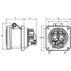 Mete Enerji 5x63a Ip44 Straight Machine Socket - 2