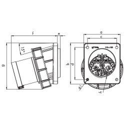 Mete Enerji 5x63a Ip67 Inclined Machine Plug - 2