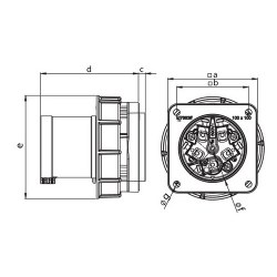 Mete Enerji 5x63a Ip67 Straight Machine Plug - 2