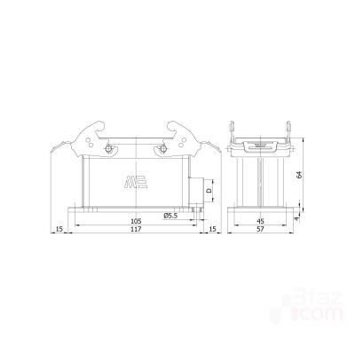  METE ENERJI 6x35a Multiple Wall Socket Metal Latched without Connector - 2