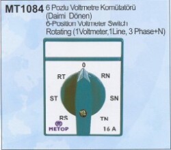 Metop-16a Voltmeter Switch 1x16A 6Poz-MT1084-16A - 1