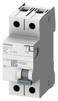 Siemens-2x25A 300 mA Residual Current Circuit Relay - 1